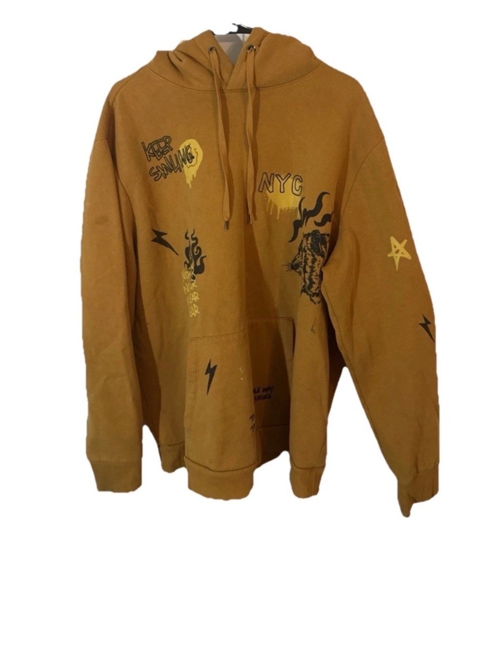 No Boundaries Honey Mustard Yellow Hoodie Men's Size 2XL